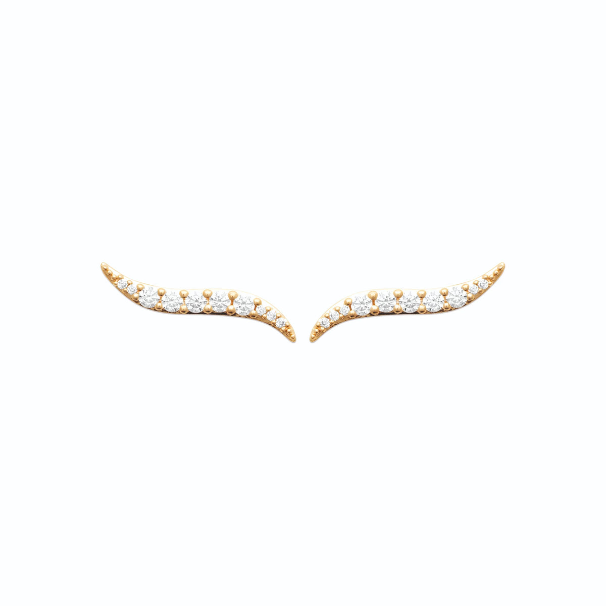 Boucles d’oreilles grimpantes arc de zircons en plaqué or
