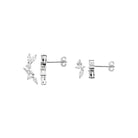 Boucles d’oreilles grimpantes asymétriques en argent 925 et zircons