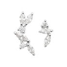 Boucles d’oreilles grimpantes asymétriques en argent 925 et zircons
