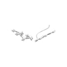 Boucles d’oreilles grimpantes branche de zircons en argent 925 rhodié