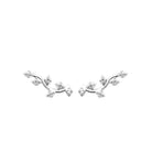 Boucles d’oreilles grimpantes branche de zircons en argent 925 rhodié