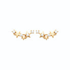 Boucles d’oreilles grimpantes étoiles de zircons en plaqué or