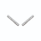 Boucles d’oreilles grimpantes ligne de zircons en argent 925, vue de face