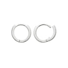 Boucles d’oreilles mini créoles 11 mm pavées de zircons en argent 925, vue de dessus