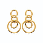 Boucles d’oreilles pendantes anneaux entrelacés en acier PVD doré