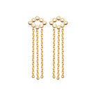 Boucles d’oreilles pendantes arc de chatons et chaînettes en plaqué or