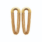 Boucles d’oreilles pendantes arche et chaînes en acier PVD doré