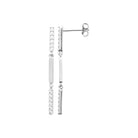 Boucles d’oreilles pendantes barres parallèles et zircons en argent 925 rhodié