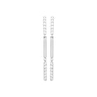 Boucles d’oreilles pendantes barres parallèles et zircons en argent 925 rhodié