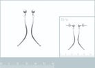 Boucles d’oreilles pendantes boule et virgule en argent 925 rhodié