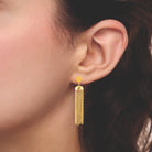 Boucles d’oreilles pendantes cascade de chaînettes en acier PVD doré