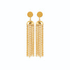 Boucles d’oreilles pendantes cascade de chaînettes en acier PVD doré