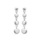 Boucles d’oreilles pendantes cascade de médailles perlées en argent 925 rhodié