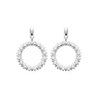 Boucles d’oreilles pendantes cercle rayonnant de zircons en argent 925 rhodié