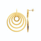 Boucles d’oreilles pendantes cercles concentriques en acier PVD doré