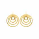 Boucles d’oreilles pendantes cercles concentriques en acier PVD doré