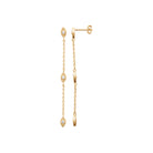 Boucles d’oreilles pendantes chaînettes à navettes de zircons enfant en plaqué or