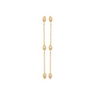 Boucles d’oreilles pendantes chaînettes à navettes de zircons enfant en plaqué or
