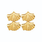 Boucles d’oreilles pendantes deux coquilles plissées en acier PVD doré