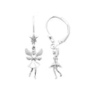 Boucles d’oreilles pendantes fée sous une étoile enfant en argent 925 rhodié