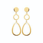 Boucles d’oreilles pendantes géométriques en acier PVD doré