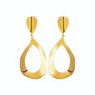 Boucles d’oreilles pendantes goutte ajourée martelée en acier PVD doré