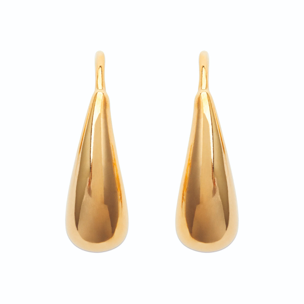 Boucles d’oreilles pendantes goutte allongée en plaqué or