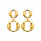 Boucles d’oreilles pendantes maillons ovales en acier PVD doré