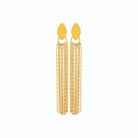 Boucles d’oreilles pendantes navette et franges de chaînes en acier PVD doré