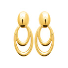 Boucles d’oreilles pendantes ovales emboîtés en acier PVD doré