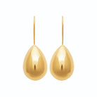 Boucles d’oreilles pendantes poire bombée en acier PVD doré