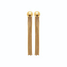 Boucles d’oreilles pendantes pompon de chaînes en acier PVD doré