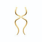 Boucles d’oreilles pendantes serpentines en acier PVD doré
