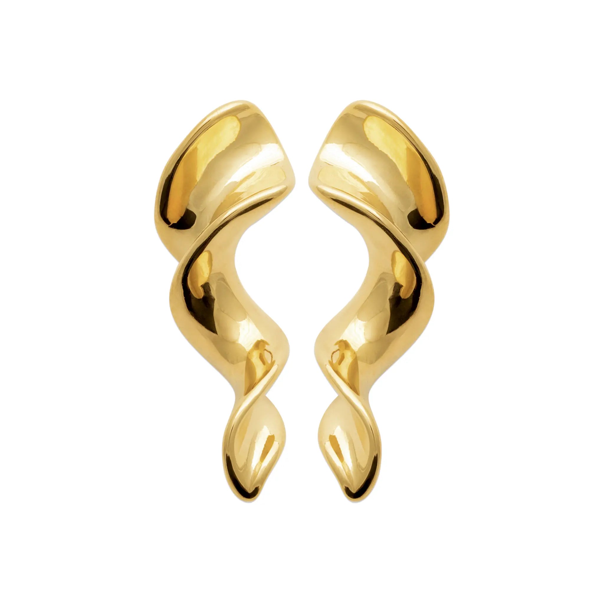 Boucles d'oreilles Pendantes "Lasso Torsadé" en PVD Doré