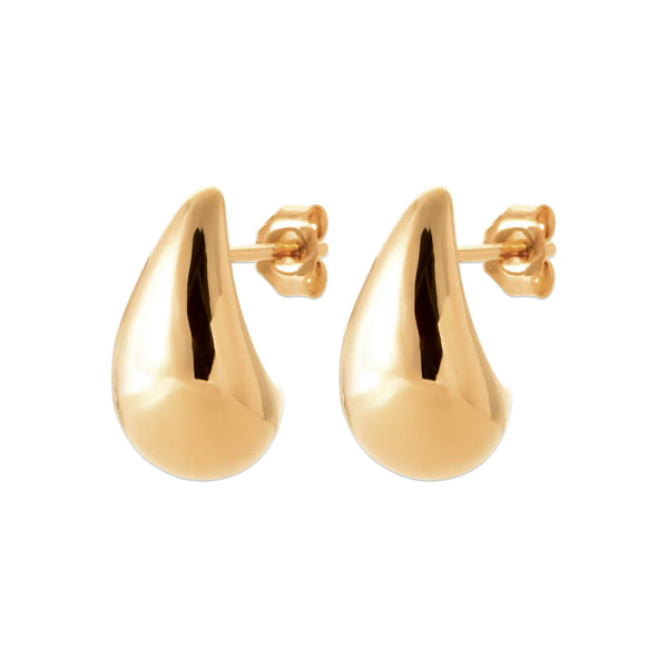 Boucles d’oreilles Puces Goutte d’Or 18 mm – Plaqué Or