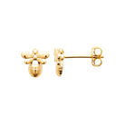 Boucles d’oreilles puces abeille bombée en plaqué or