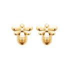 Boucles d’oreilles puces abeille bombée en plaqué or