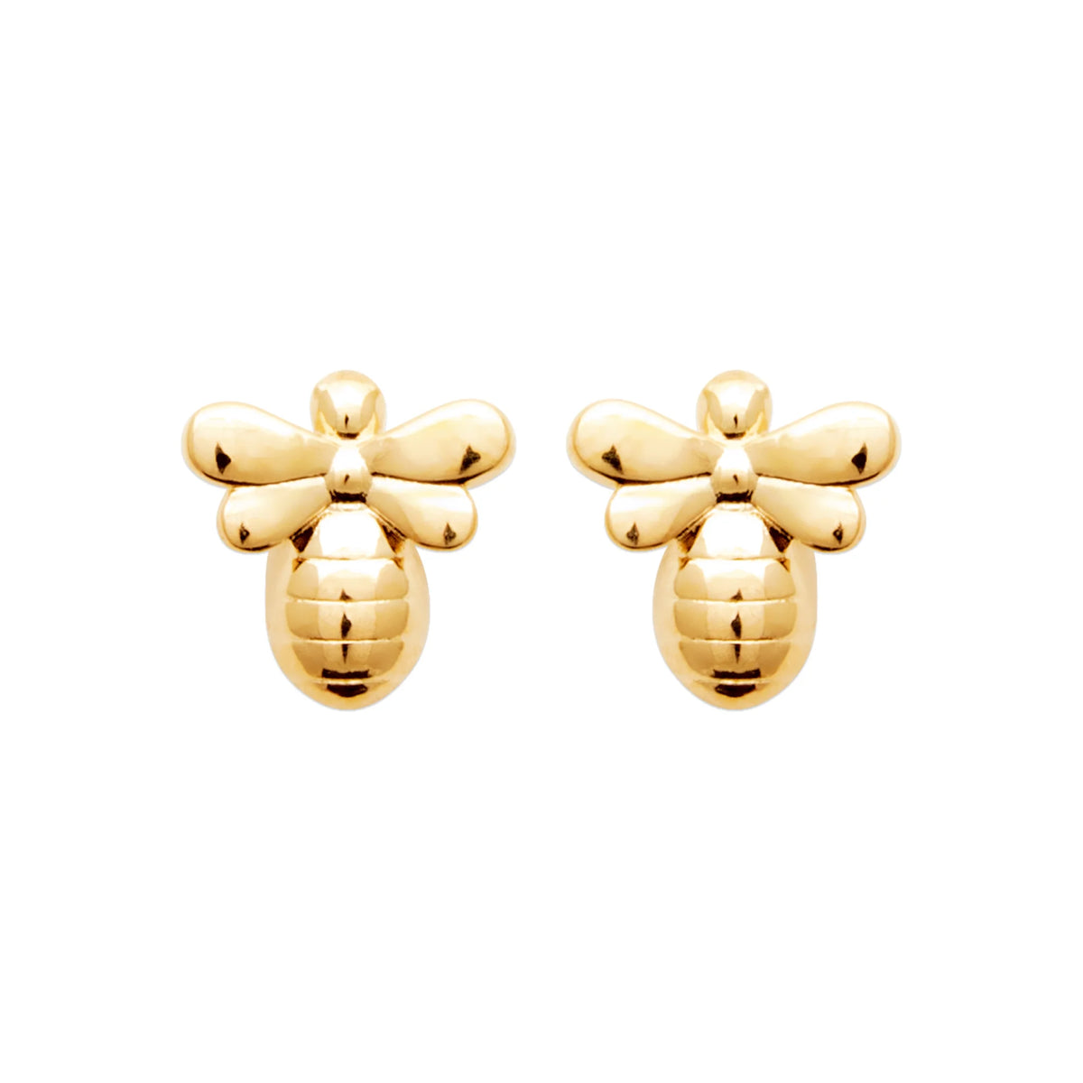 Boucles d’oreilles puces abeille bombée en plaqué or