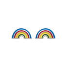 Boucles d’oreilles puces arc-en-ciel enfant en argent 925 rhodié
