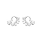 Boucles d’oreilles puces arc de zircons sertis clos en argent 925 rhodié