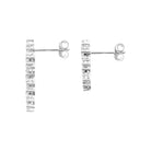 Boucles d’oreilles puces barrette pavée de zircons enfant en argent 925 rhodié