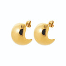 Boucles d’oreilles puces bombées en acier PVD doré