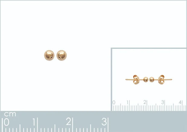 Boucles d’oreilles puces boule petite en plaqué or