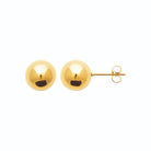 Boucles d’oreilles puces boule polie 10 mm en acier PVD doré