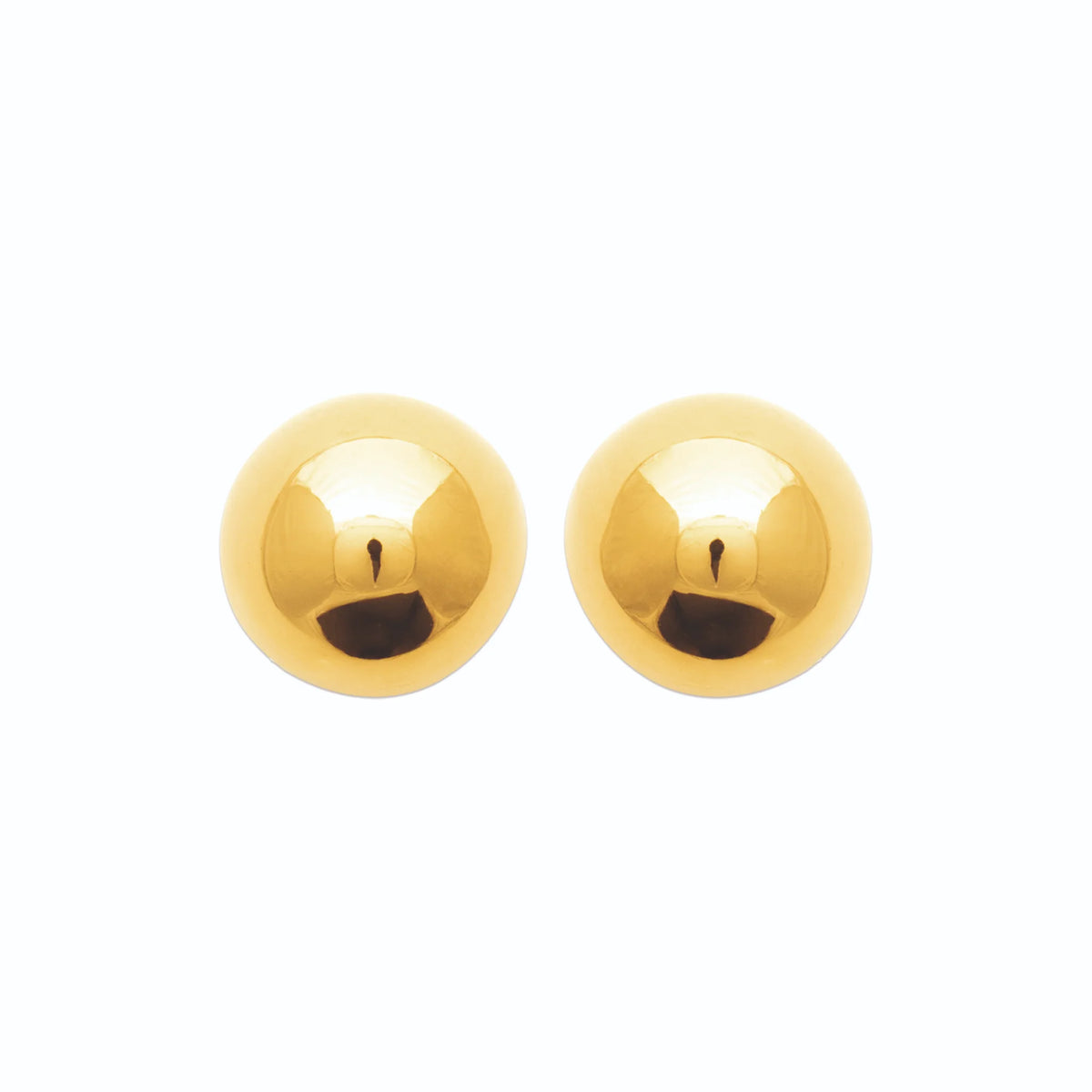 Boucles d’oreilles puces boule polie 10 mm en acier PVD doré