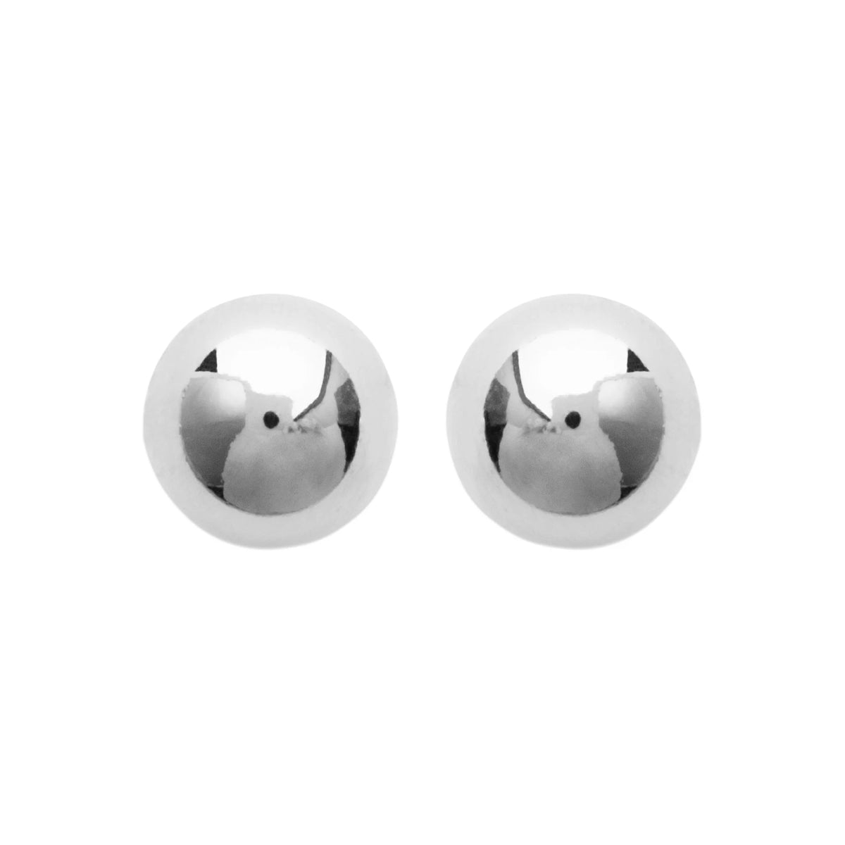 Boucles d’oreilles puces boules larges en argent 925 rhodié