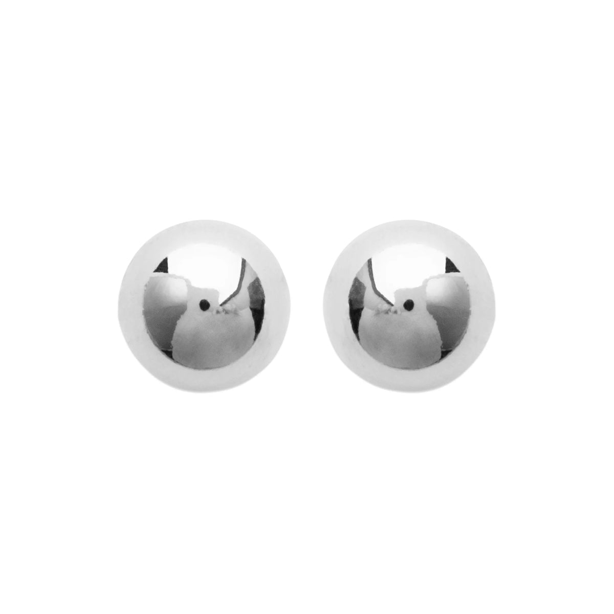Boucles d’oreilles puces boules moyennes en argent 925 rhodié