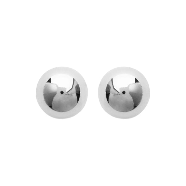 Boucles d’oreilles puces boules moyennes en argent 925 rhodié