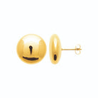 Boucles d’oreilles puces bouton bombé en acier PVD doré