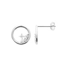 Boucles d’oreilles puces cercle et trio de zircons en argent 925